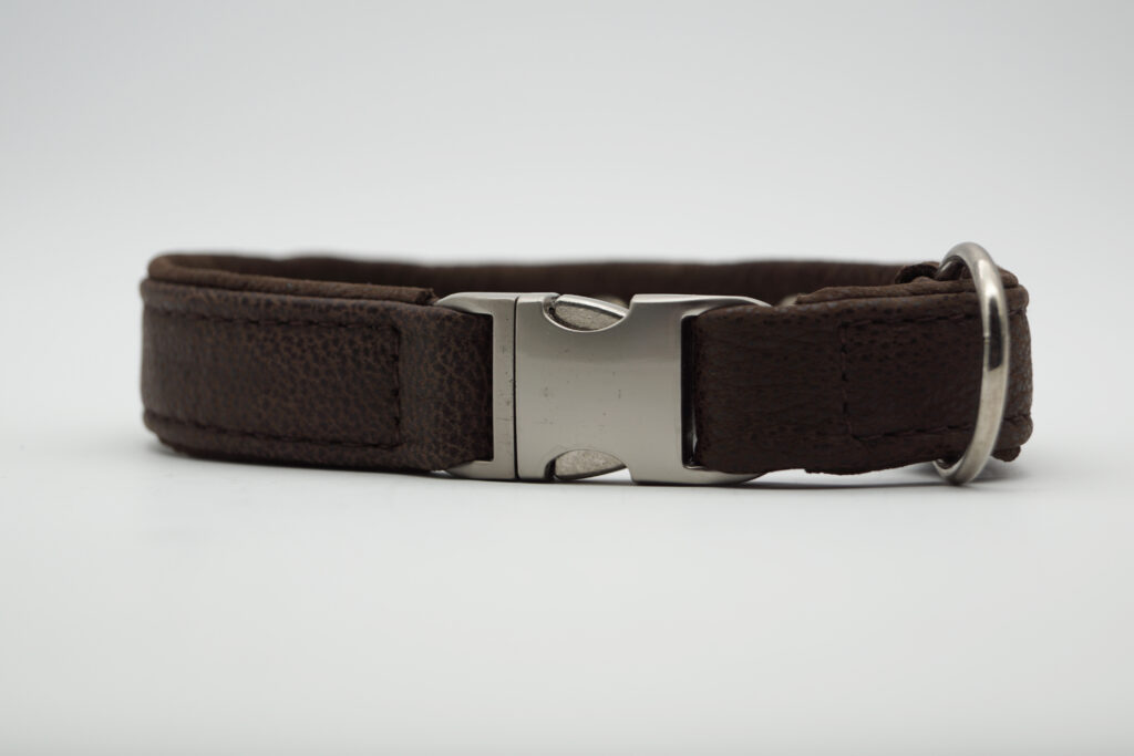 Hundehalsband Aus Leder Im Mac-Look – Gelb, Verstellbar 46–70 Cm, Breite 25 Mm